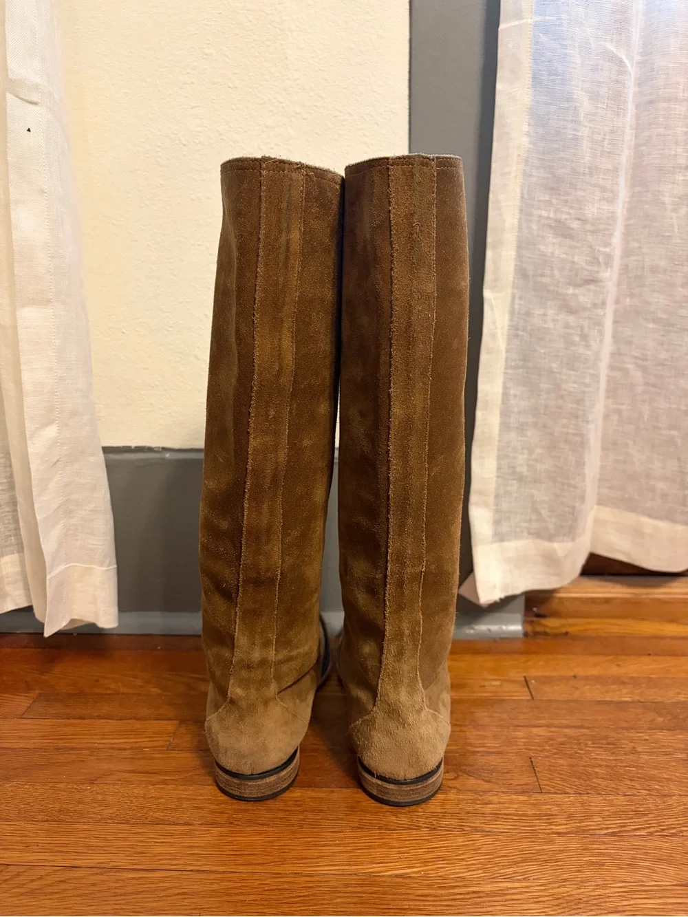 Sigerson Morrison Tall Suede Over-the-Knee Boots in Chestnut